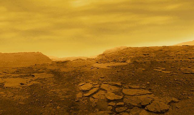 The surface of Venus captured by a Soviet Venera probe.