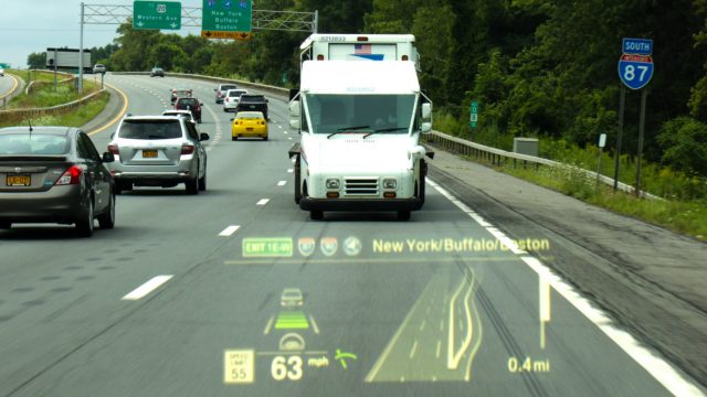 BMW’s self-driving suite, the Driving Assistance Professional Package, is slick; it even changes lanes by tapping the turn signal. (Note that mail truck is being towed and not wrong-way driving.) And only Wikipedia presents more information than BMW’s head-up display.