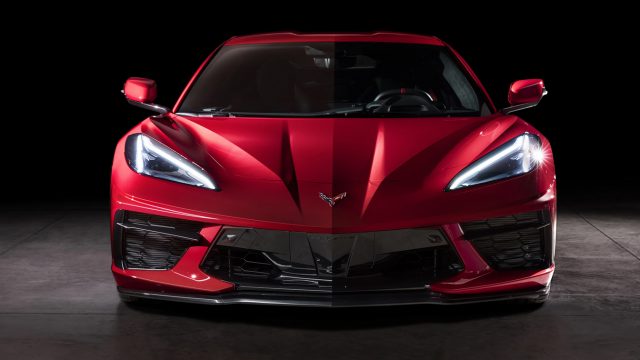 A front view of the 2020 Corvette convertible.