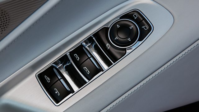 Convertible controls of the 2020 Chevrolet Corvette Stingray.