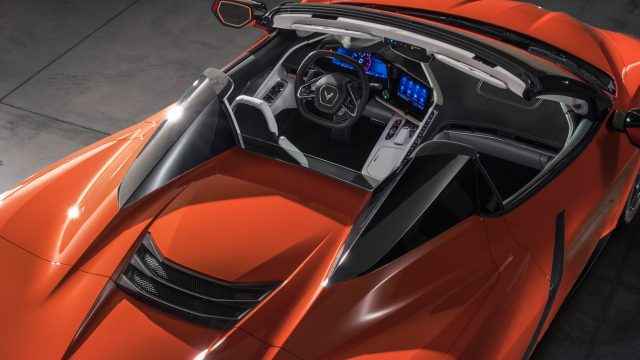 Buttresses set apart the convertible version of the 2020 Chevrolet Corvette Stingray. Convertible