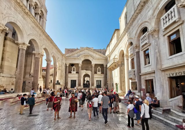 HDR of Diocletian’s Palace after using Elements to do a quick replacement of some of the most distracting tourists.