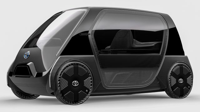 The Toyota Ultra-Compact BEV, for Business concept, is a one-person EV runabout mobile office for the person who&#039;ll work in a parking lot before meeting a client. When the seat slides back, there&#039;s space for a laptop, tablet, and paper documents. Range is 100 km/62 miles. It&#039;s 98 inches long and 58 inches wide, about the same as a sheet of plywood.