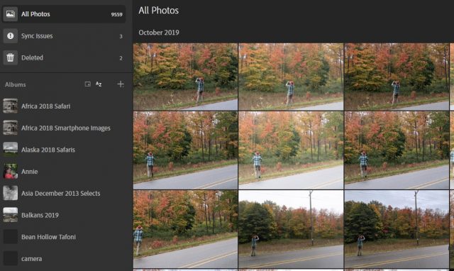 Adobe предоставляет мощный веб-интерфейс для ваших мобильных изображений и тех, которые вы выбрали для синхронизации со своего рабочего стола