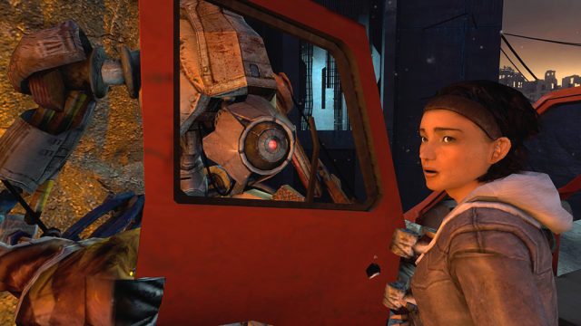 Alyx Vance, with robot companion Dog. Image by the Half-Life Wikia