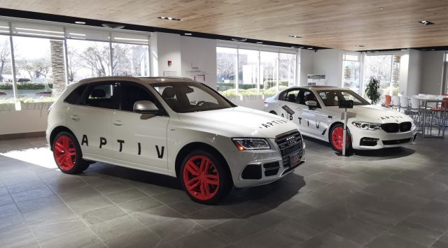 Aptiv showcases its previous two generations of test vehicles, but didn’t allow me to photograph the upcoming Pacifica-based platform