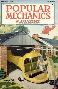 Летающий автомобиль покрытие, Популярная механика, февраль 1951 года.
