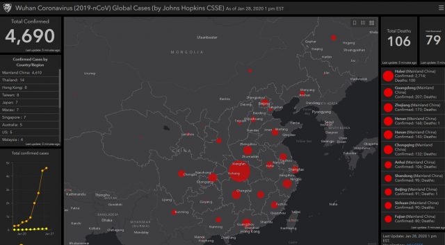 New Website Tracks Coronavirus Outbreak in Real Time