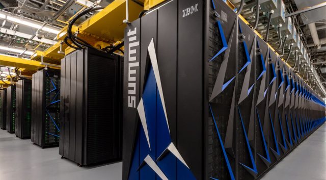 IBM’s Summit, currently the fastest supercomputer in the world and in use at the Department of Energy.