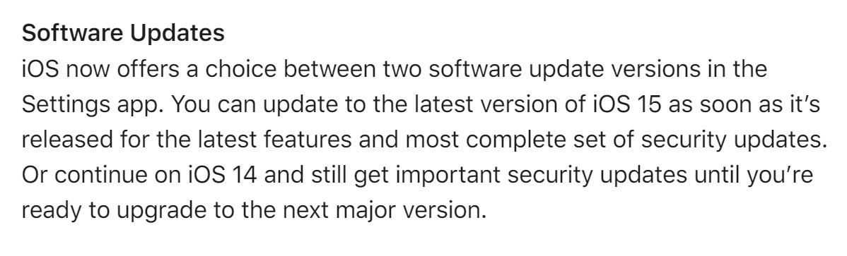 Apple позволит владельцам iPhone пропустить iOS 15 обновление