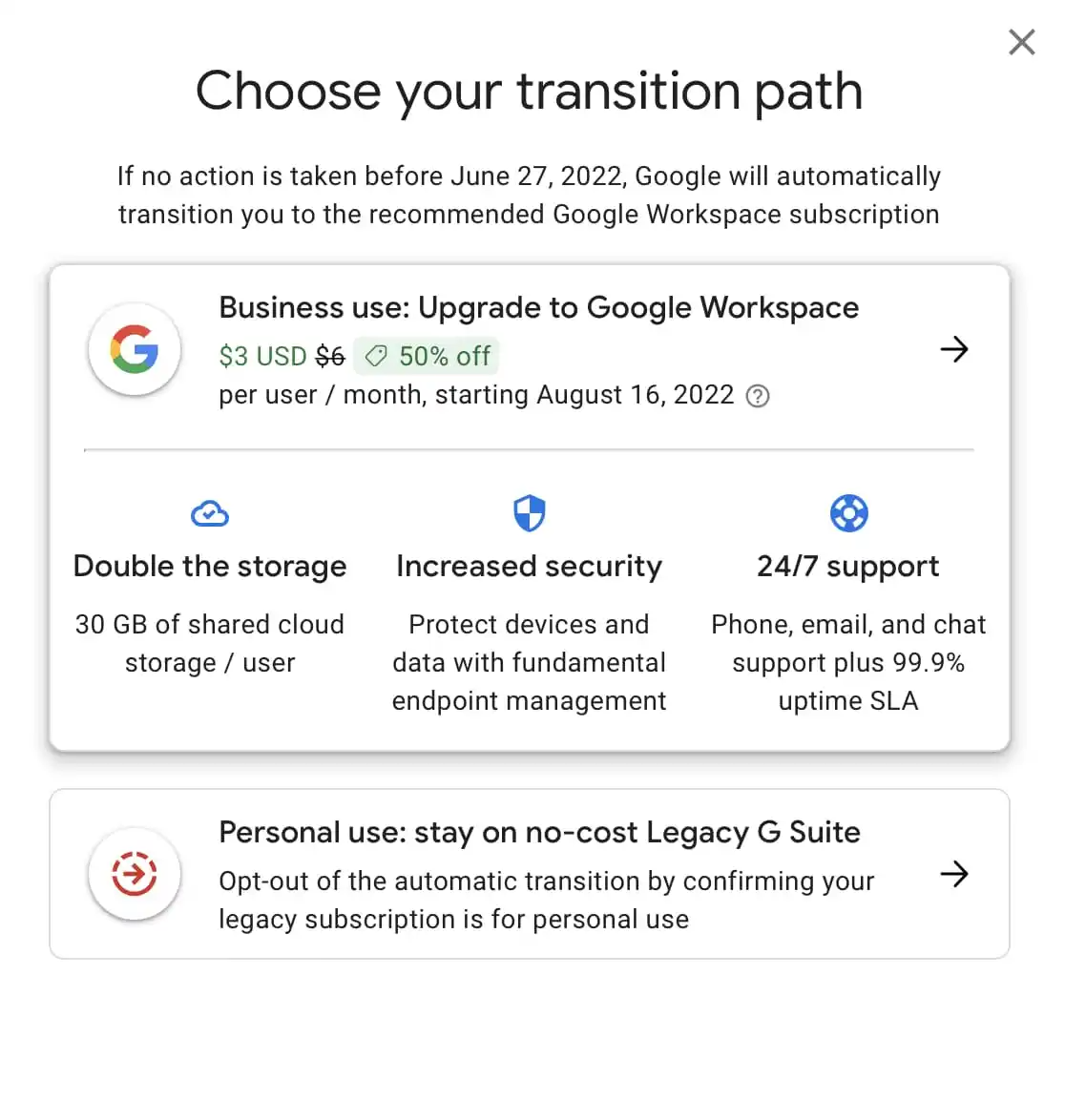 Google позволит пользователям Free Legacy G Suite сохранить свои учетные записи