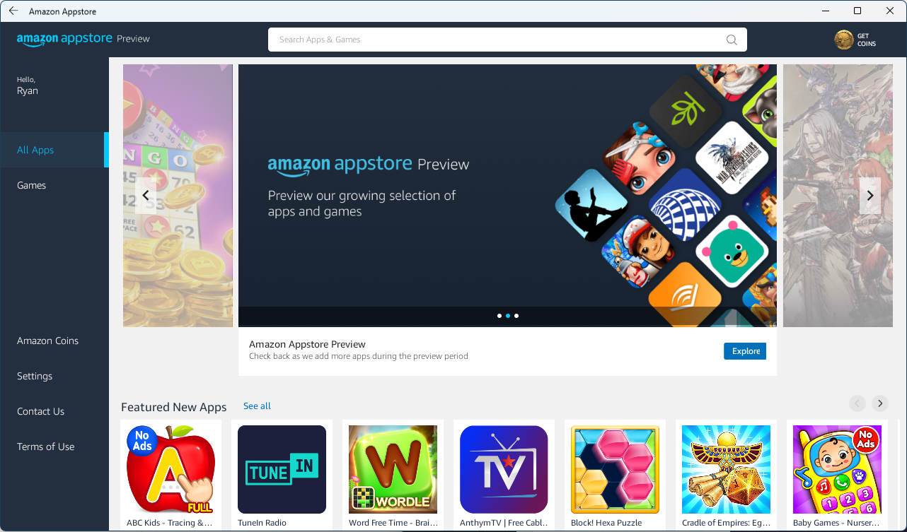 App store client. Amazon APPSTORE. Amazon APPSTORE Windows 11.