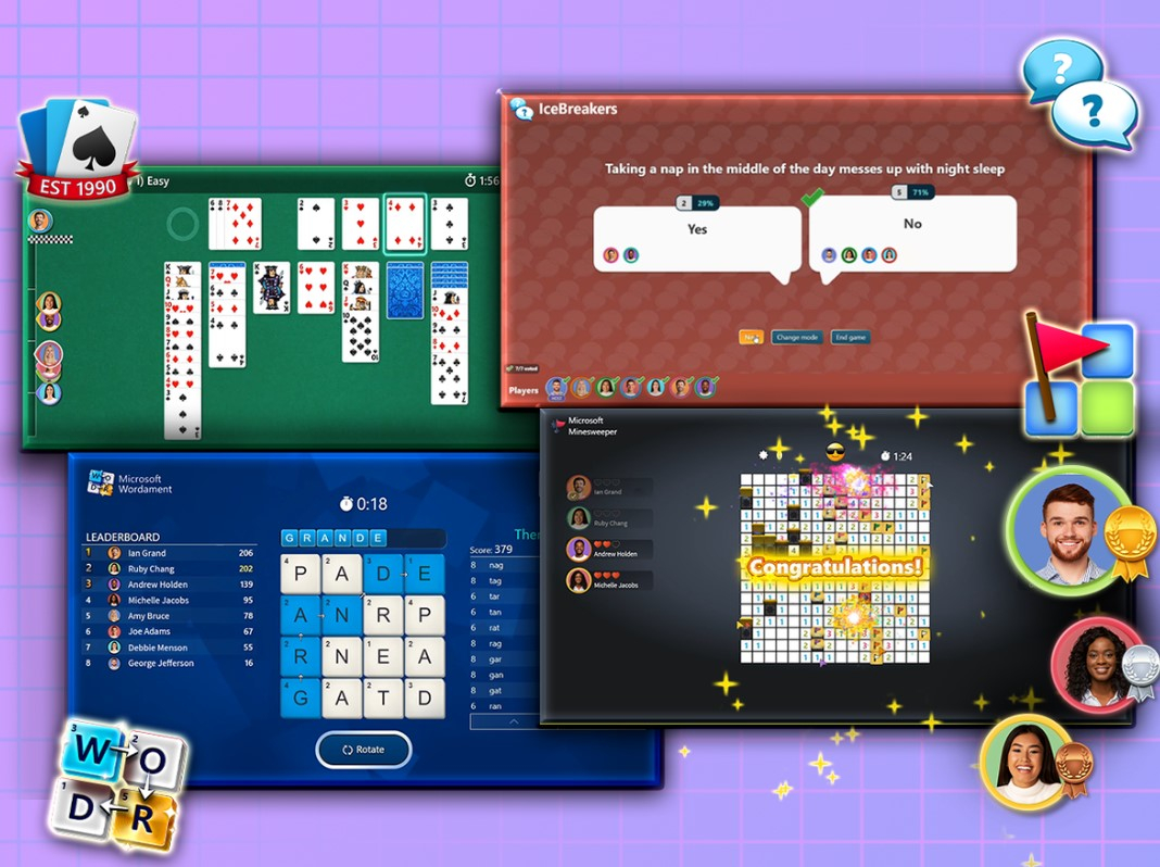 Microsoft Livens Up Endless Teams встречи с Solitaire, Minesweeper